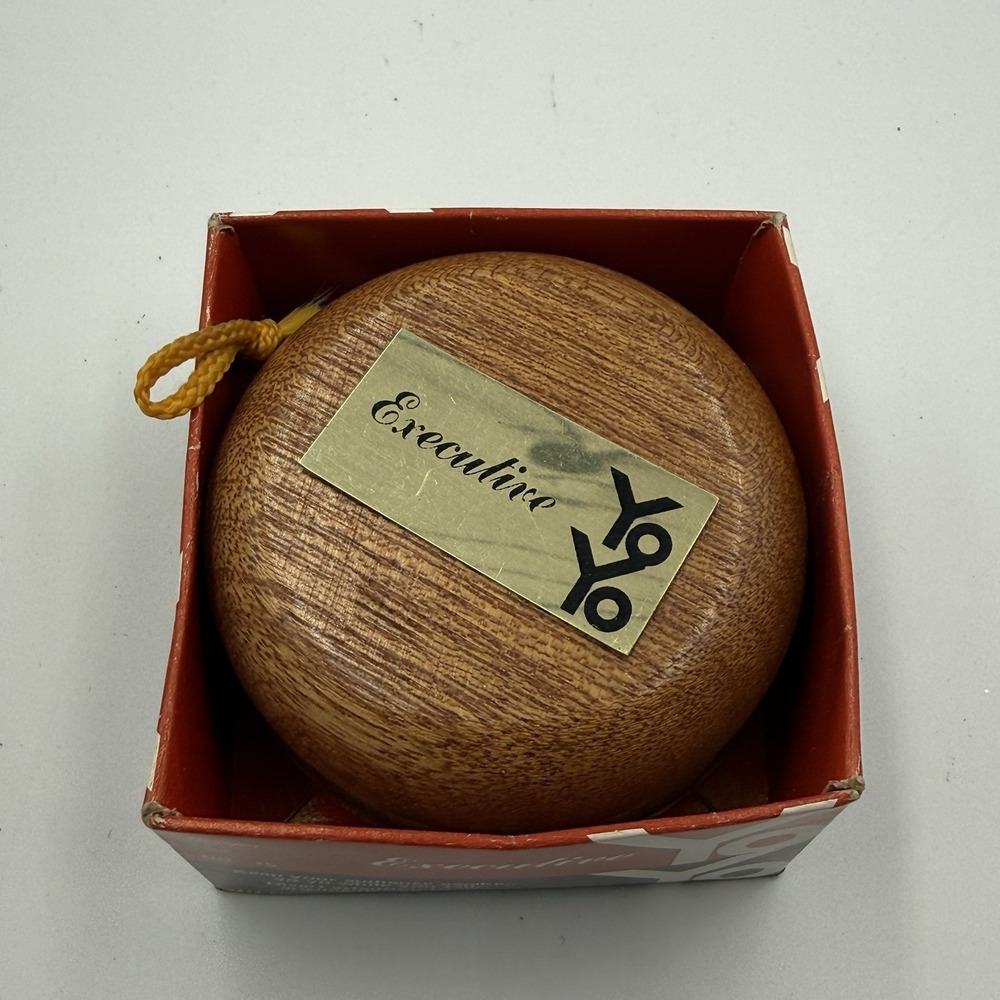 Vintage‎ 1970s Benjor USA Executive YO-YO Wood Walnut Office Novelty